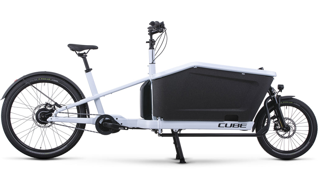 Vélo cargo électrique Cube cargo hybrid 500 flashwhite´n´black