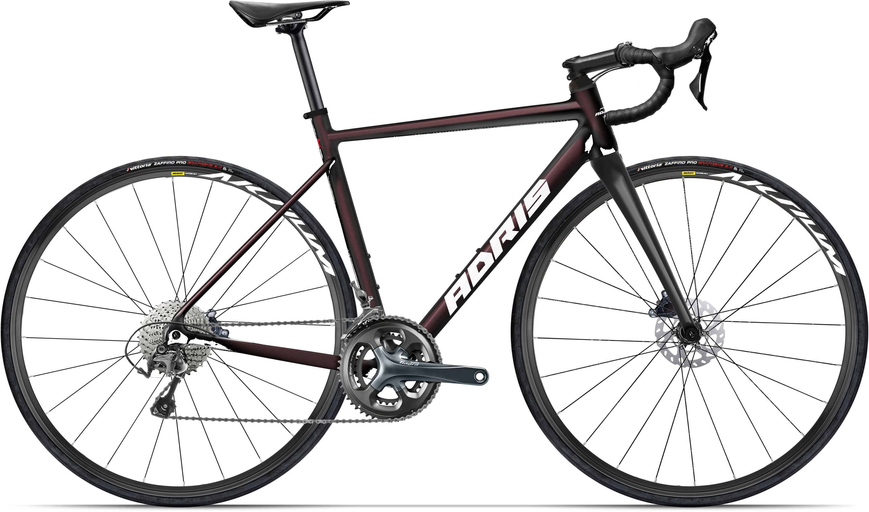 Vélo route Adris l'asphalte, shimano tiagra 10v nuit