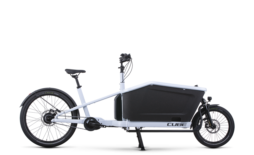 Vélo cargo électrique Cube cargo hybrid 500 flashwhite´n´black