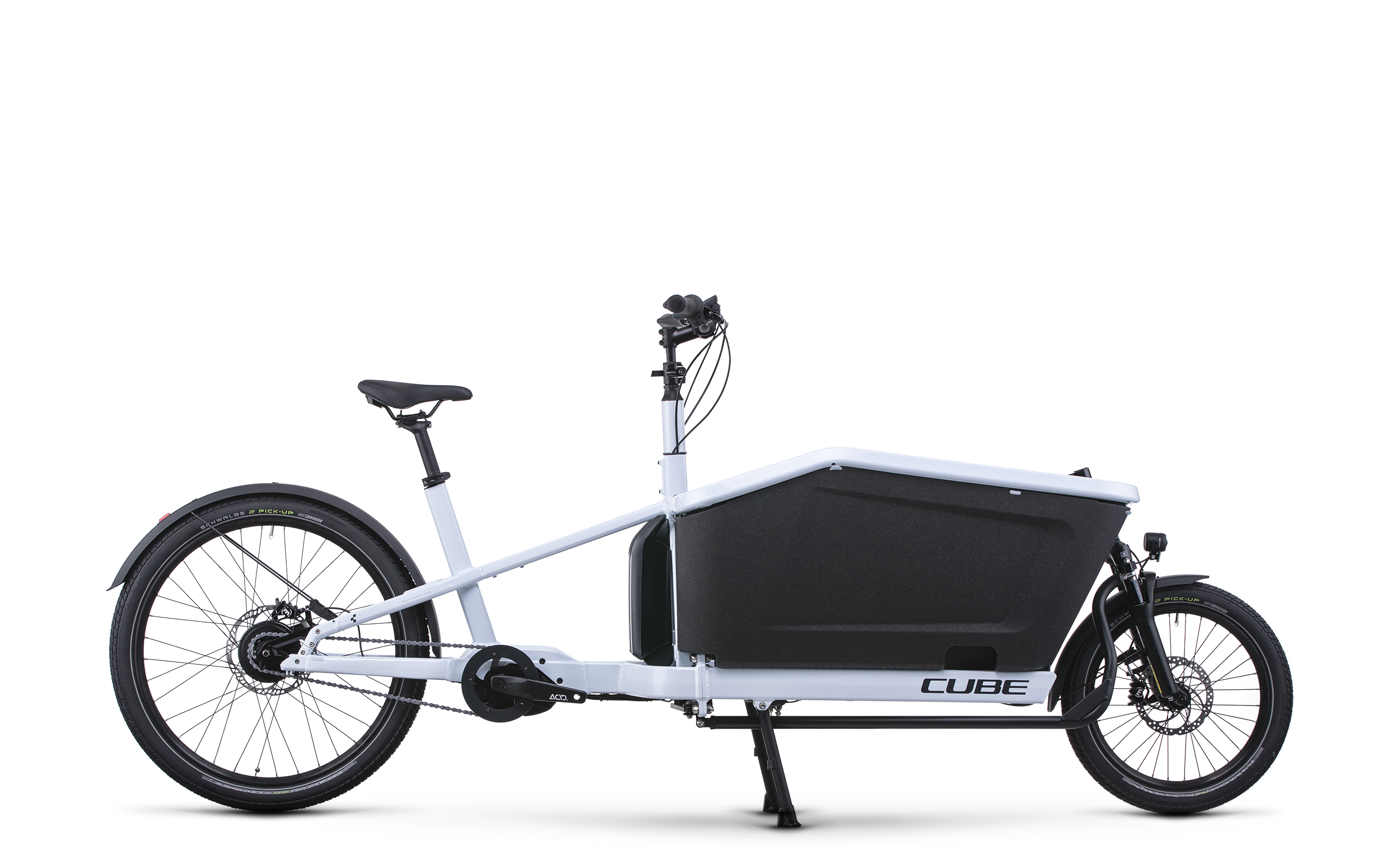 Vélo cargo électrique Cube cargo hybrid 500 flashwhite´n´black