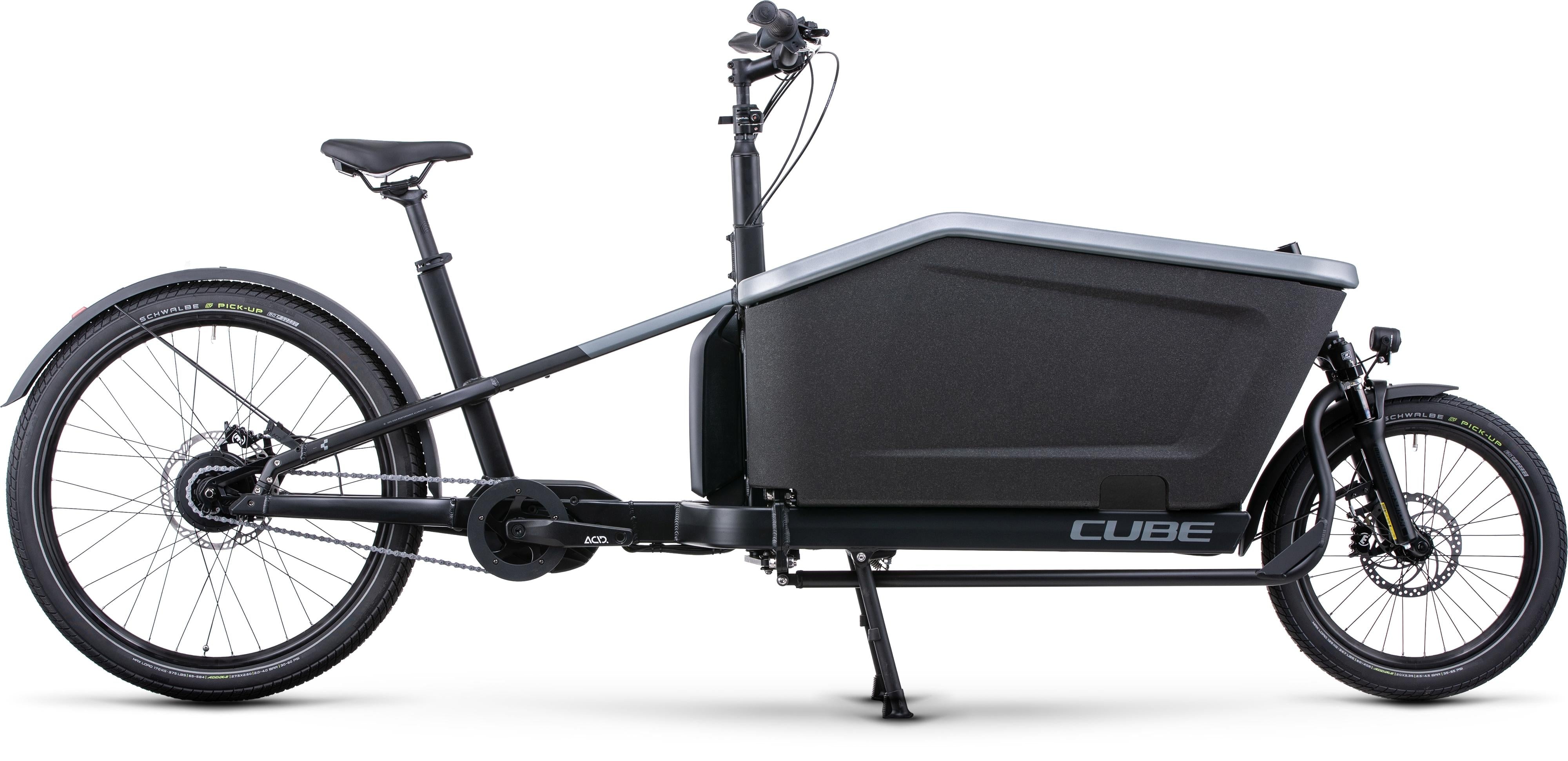Vélo cargo électrique Cube cargo hybrid 500 flashgrey´n´black