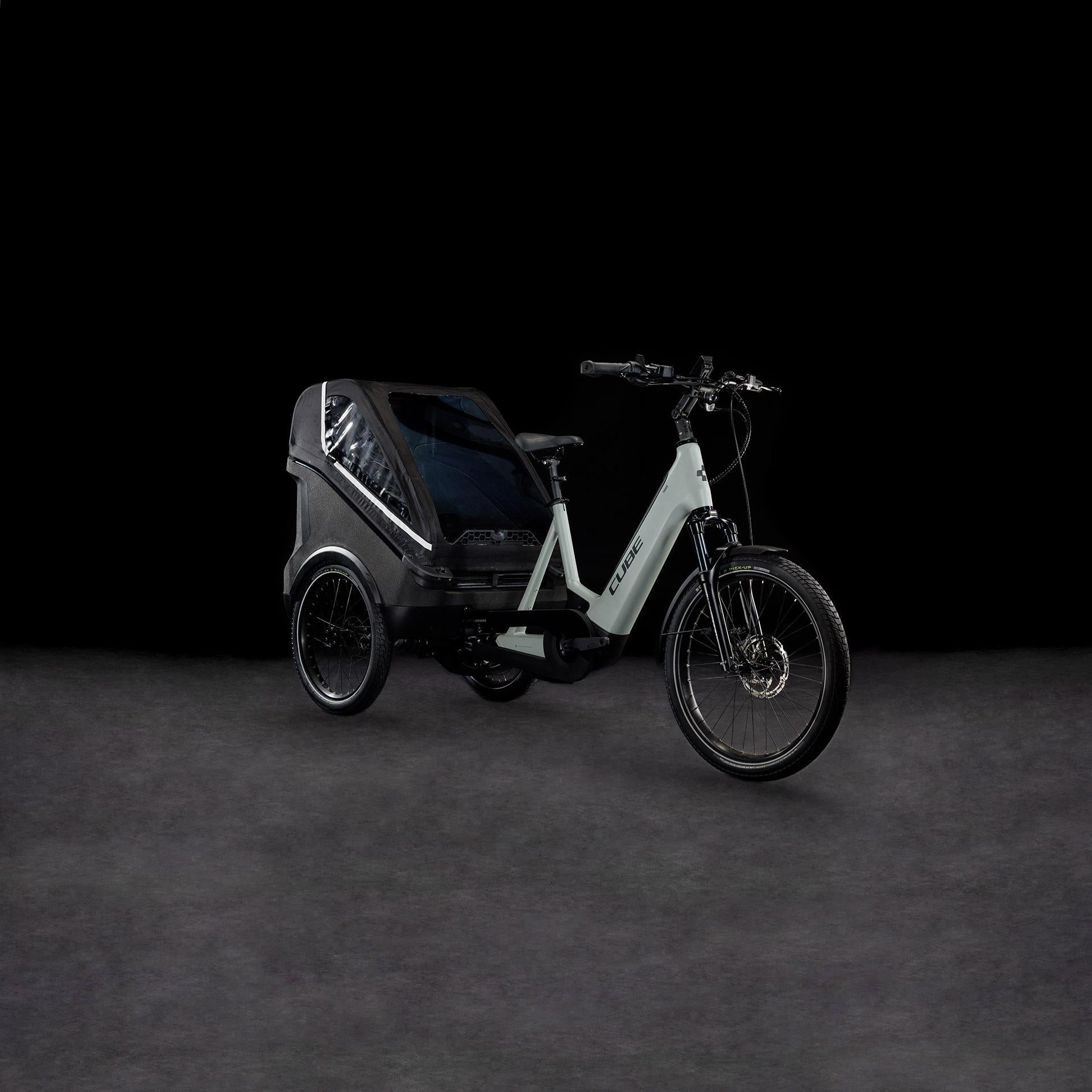 Vélo cargo électrique Cube trike hybrid family 1500 swampgrey´n´reflex