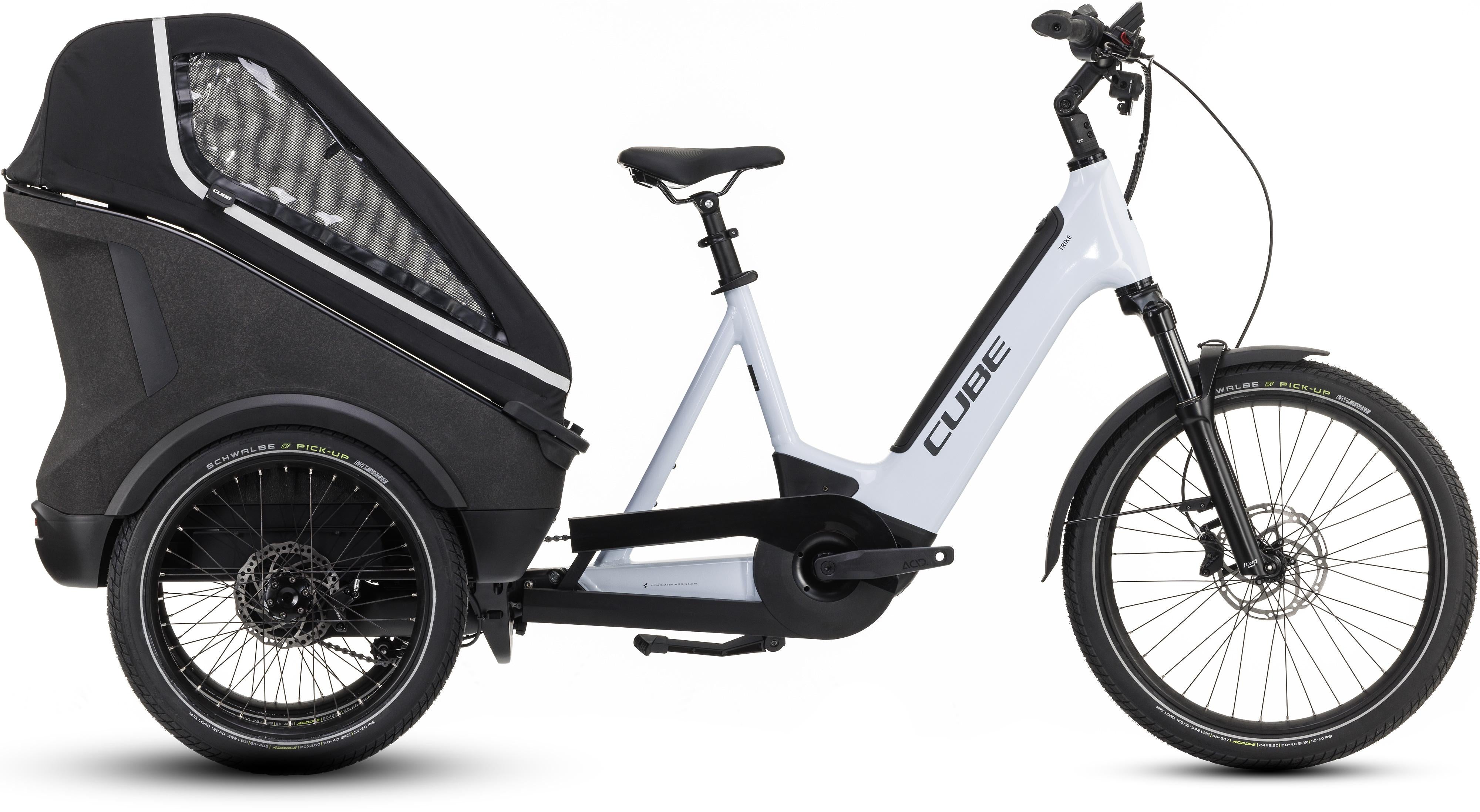 Vélo cargo électrique Cube trike hybrid family 1500 flashwhite´n´reflex
