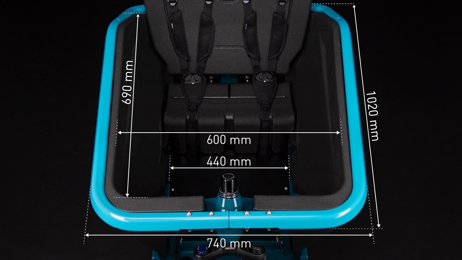 Vélo cargo électrique Cube cargo hybrid 500 blue´n´lime
