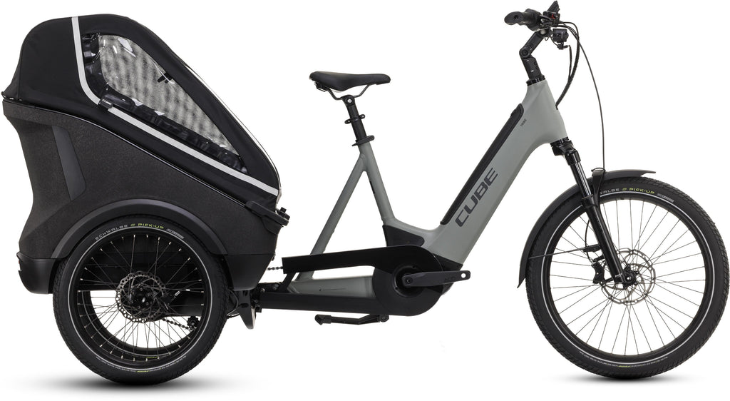 Vélo cargo électrique Cube trike hybrid family 1500 swampgrey´n´reflex