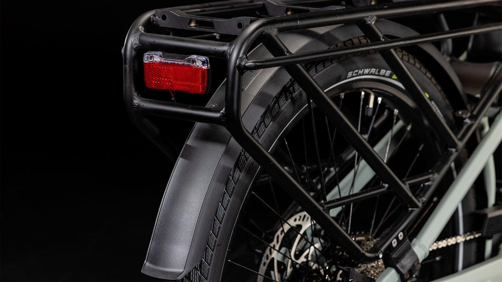 Vélo cargo électrique longtail Cube longtail hybrid sport 725 swampgrey´n´reflex