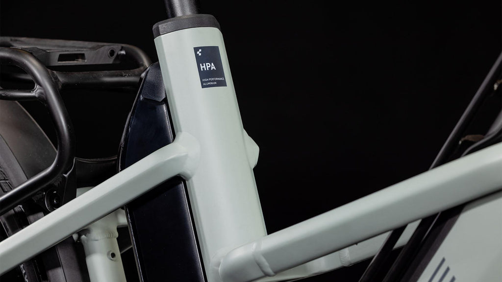 Vélo cargo électrique longtail Cube longtail hybrid sport 725 swampgrey´n´reflex