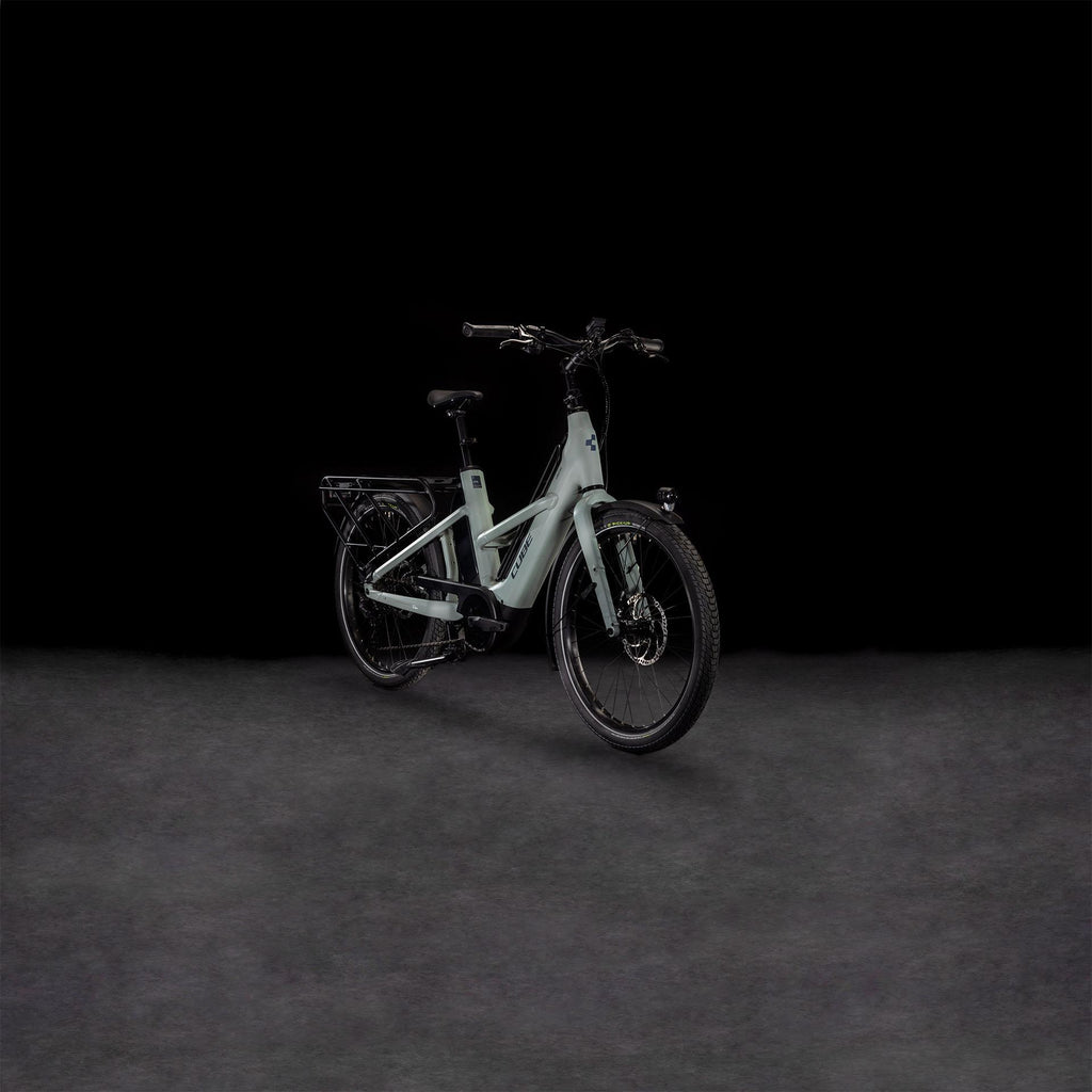 Vélo cargo électrique longtail Cube longtail hybrid sport 725 swampgrey´n´reflex